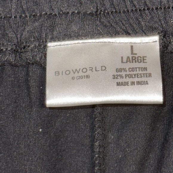 Bioworld Black Athletic Shorts with Colorful Peace Sign - Picture 6 of 9